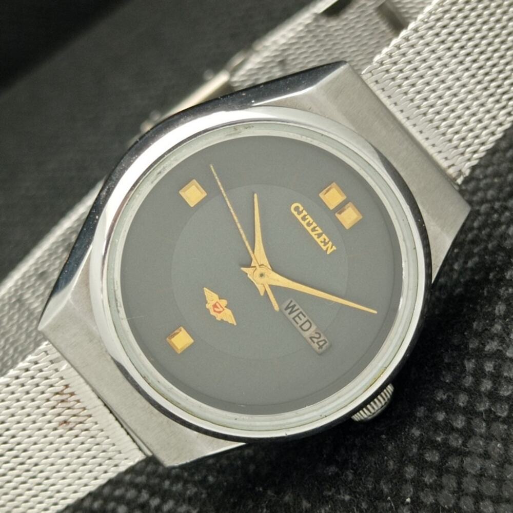 Vintage 1998 Citizen Automatic Womans Silver Watch W/daydate & Gold accents